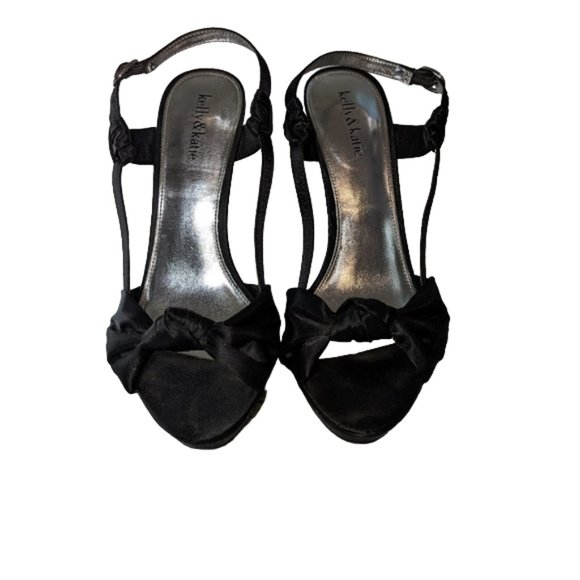 Kelly & Katie black satin stilettos - Picture 3 of 4